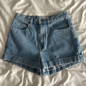 American Apparel High Waisted Denim Shorts